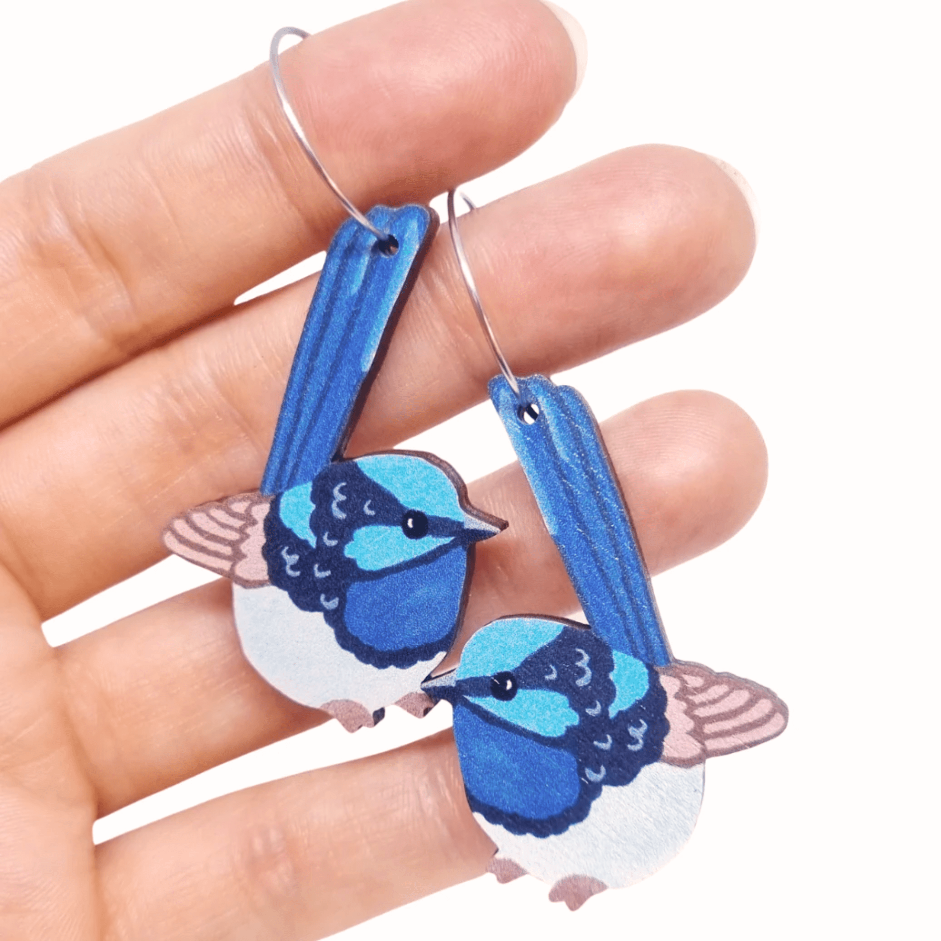 Blue Wren Australian Bird Earrings - Land to Coast