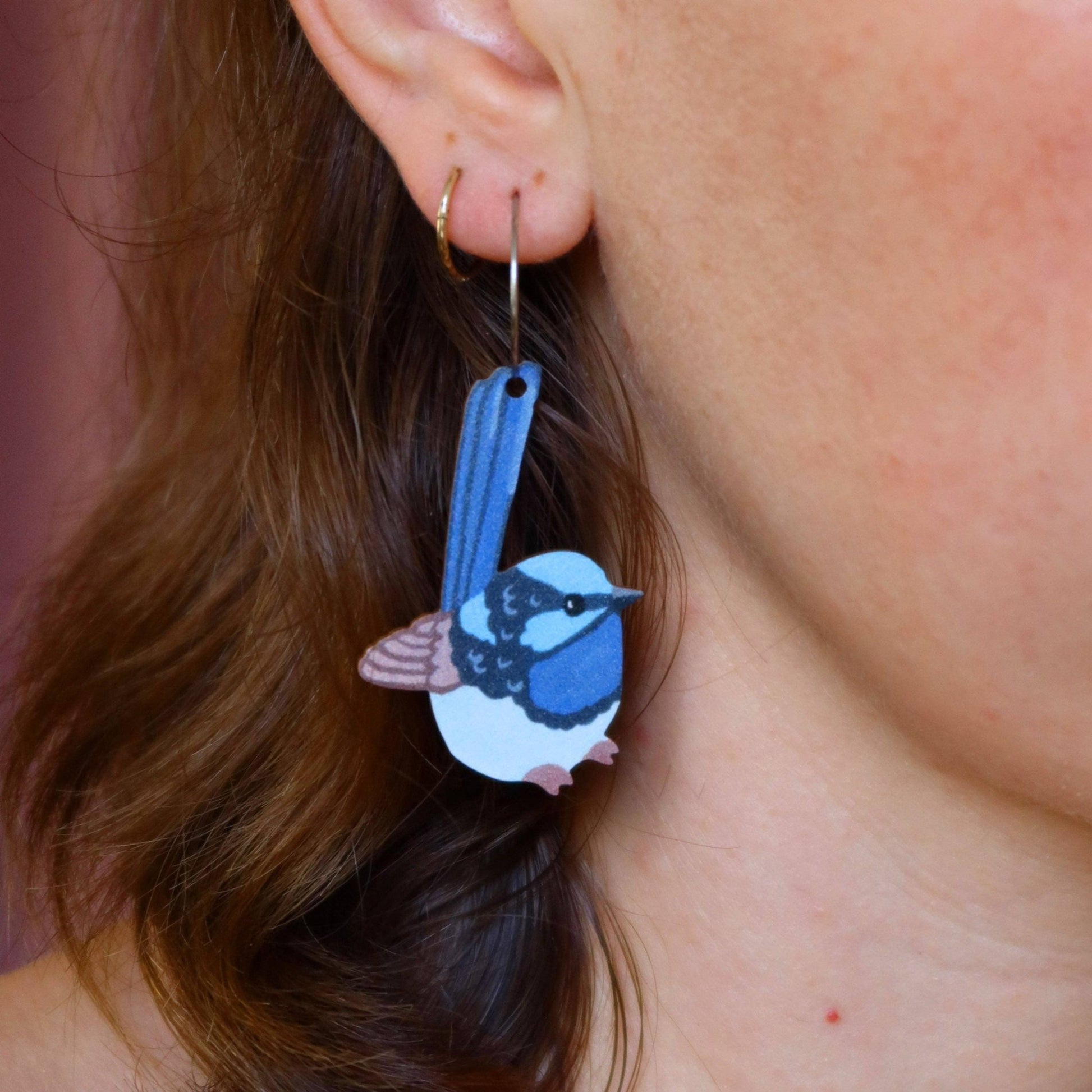 Blue Wren Australian Bird Earrings - Land to Coast