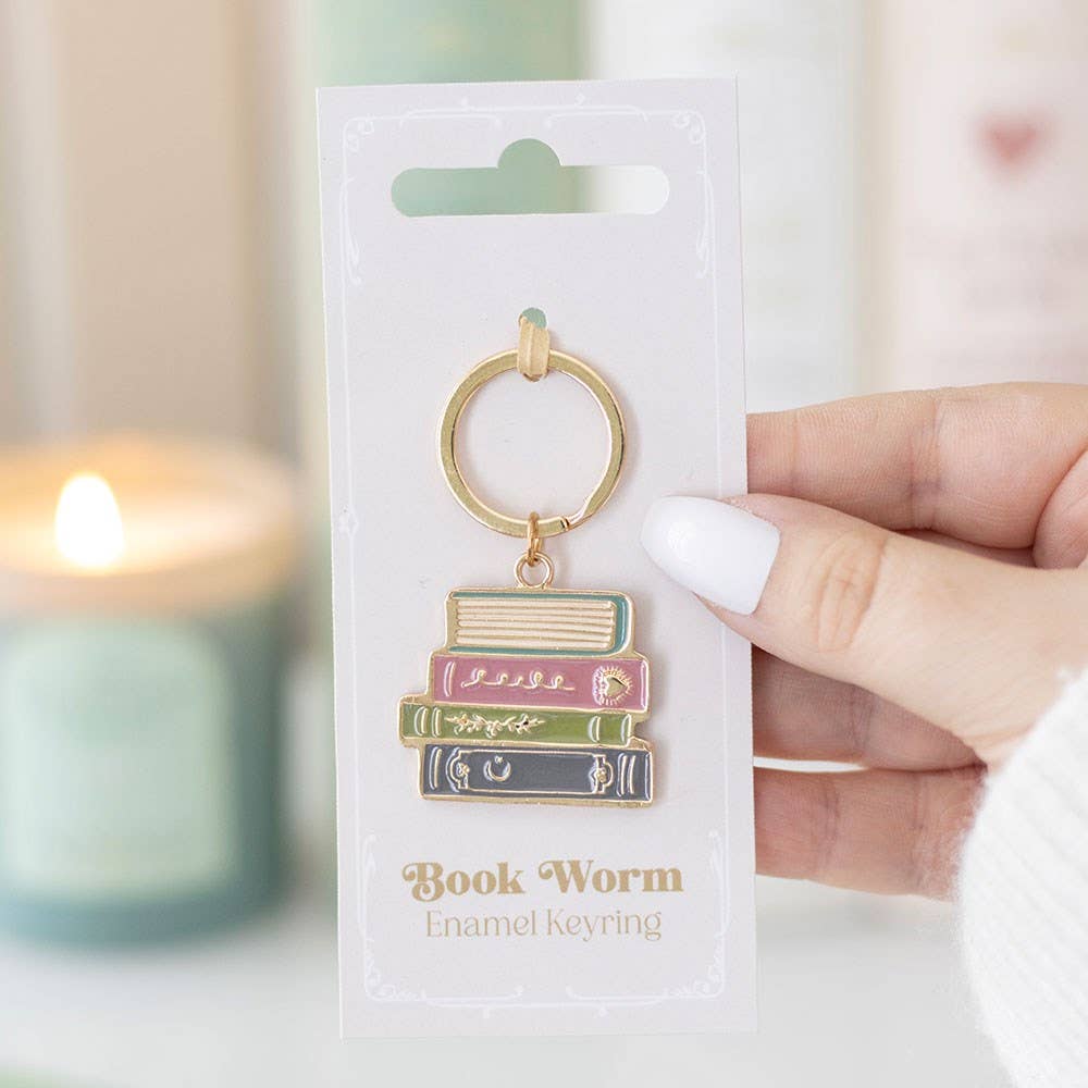 Book Worm Alloy Keyring - Land to Coast
