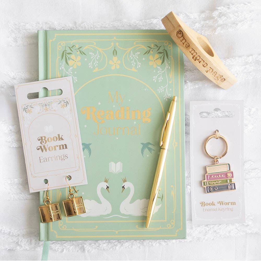 Book Worm Alloy Keyring - Land to Coast