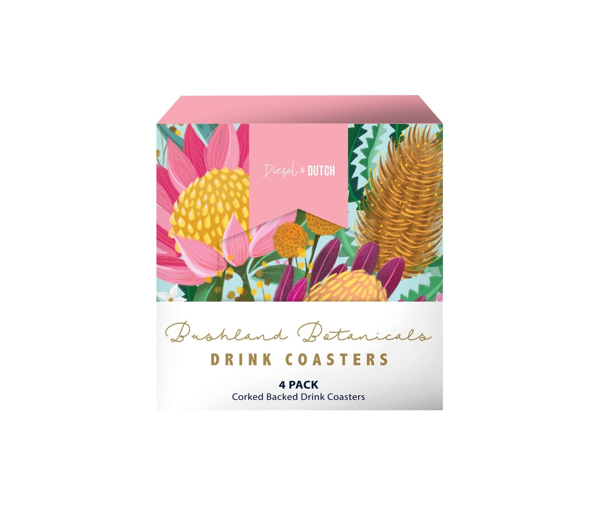 Botanical Bushland Drink Coaster Set 4 - Land to Coast