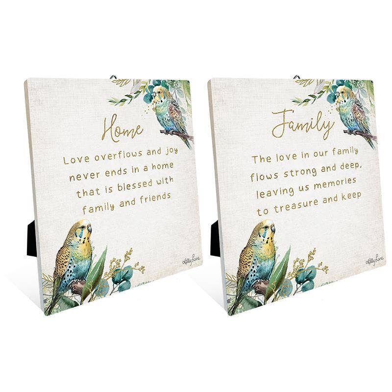 Budgie Ceramic Sentiment Plaque by Kelly Lane - Land to Coast