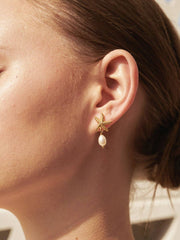 Starfish Pearl 18K Gold Plated Earrings Coastal Beach Gift 18K Fine Gold Plating on Brass Base