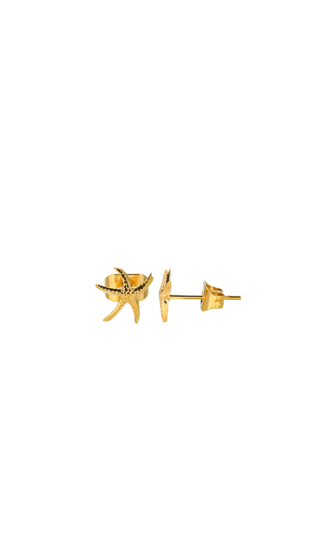 Sea Soul Home Starfish Studs Earrings Stainless Steel Gold Plated PVD