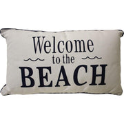 Cushion Welcome Beach Blue White Coastal Beach gift