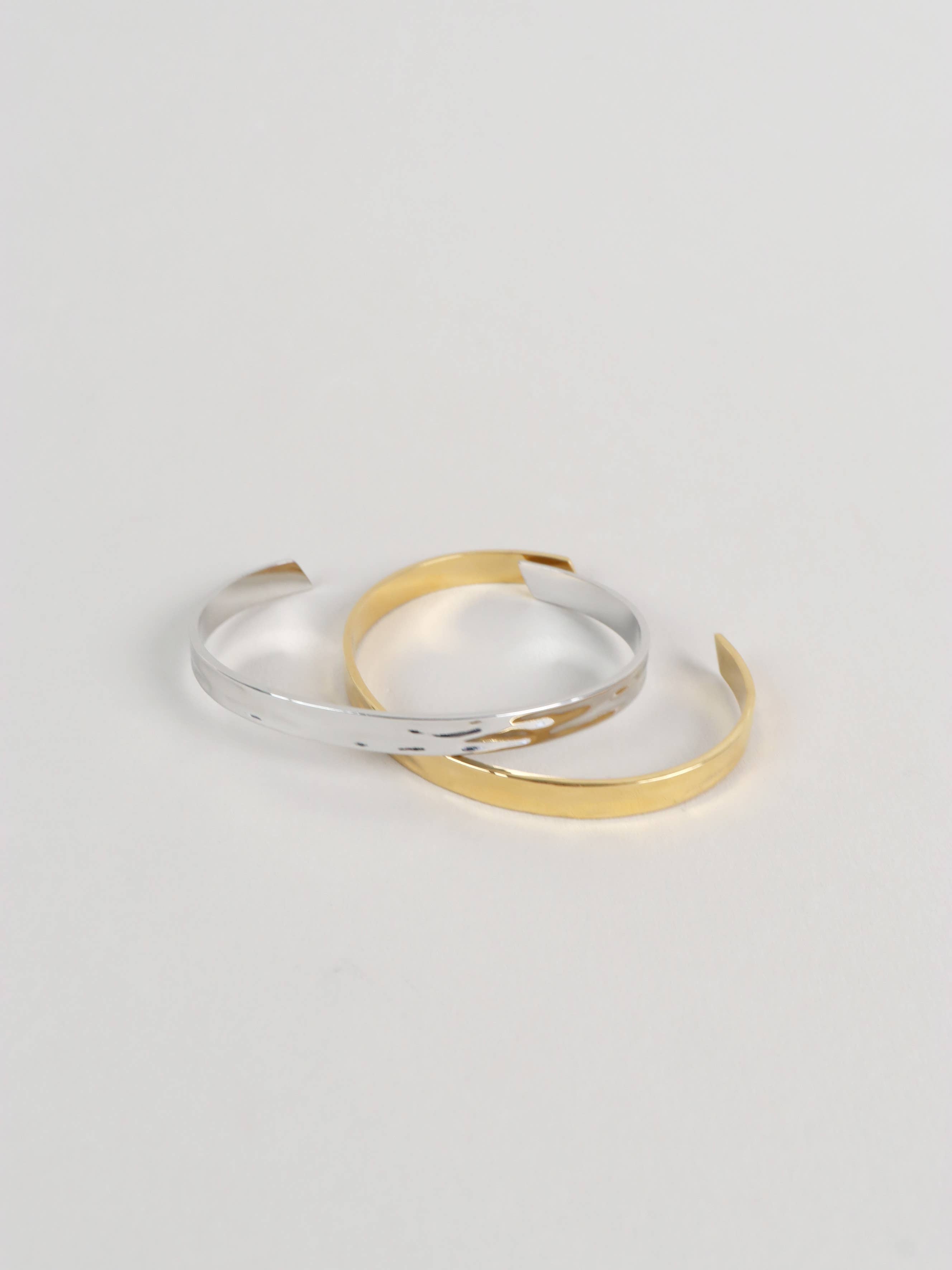Toro Skinny Open Cuff Sterling Silver Plated Bangle