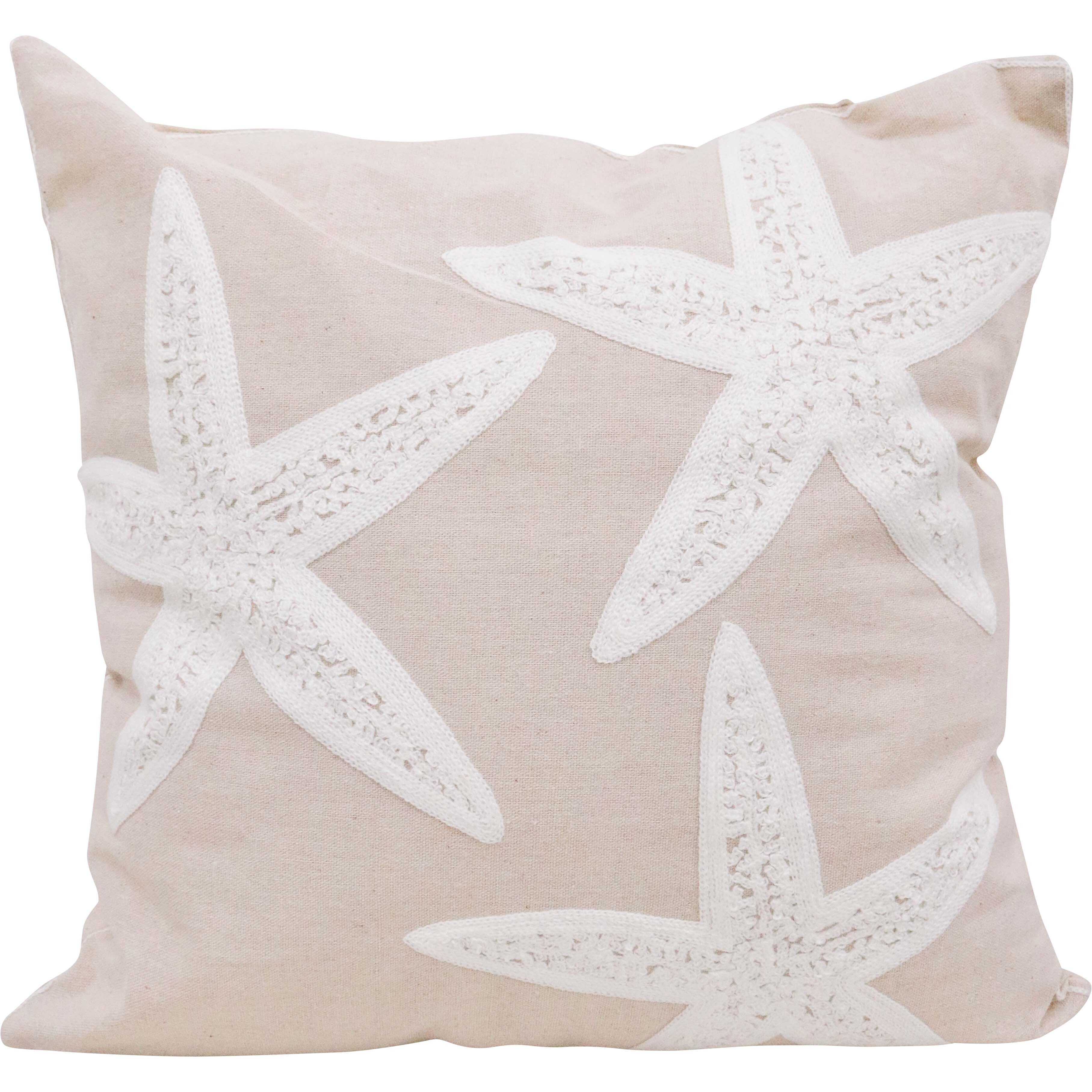Cushion Starfish Natural Coastal Gift Throw Pillow 43x40x10cm