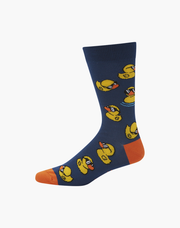 MENS Fun Socks Yellow Blue Orange DUCK THUGS BAMBOO SOCK