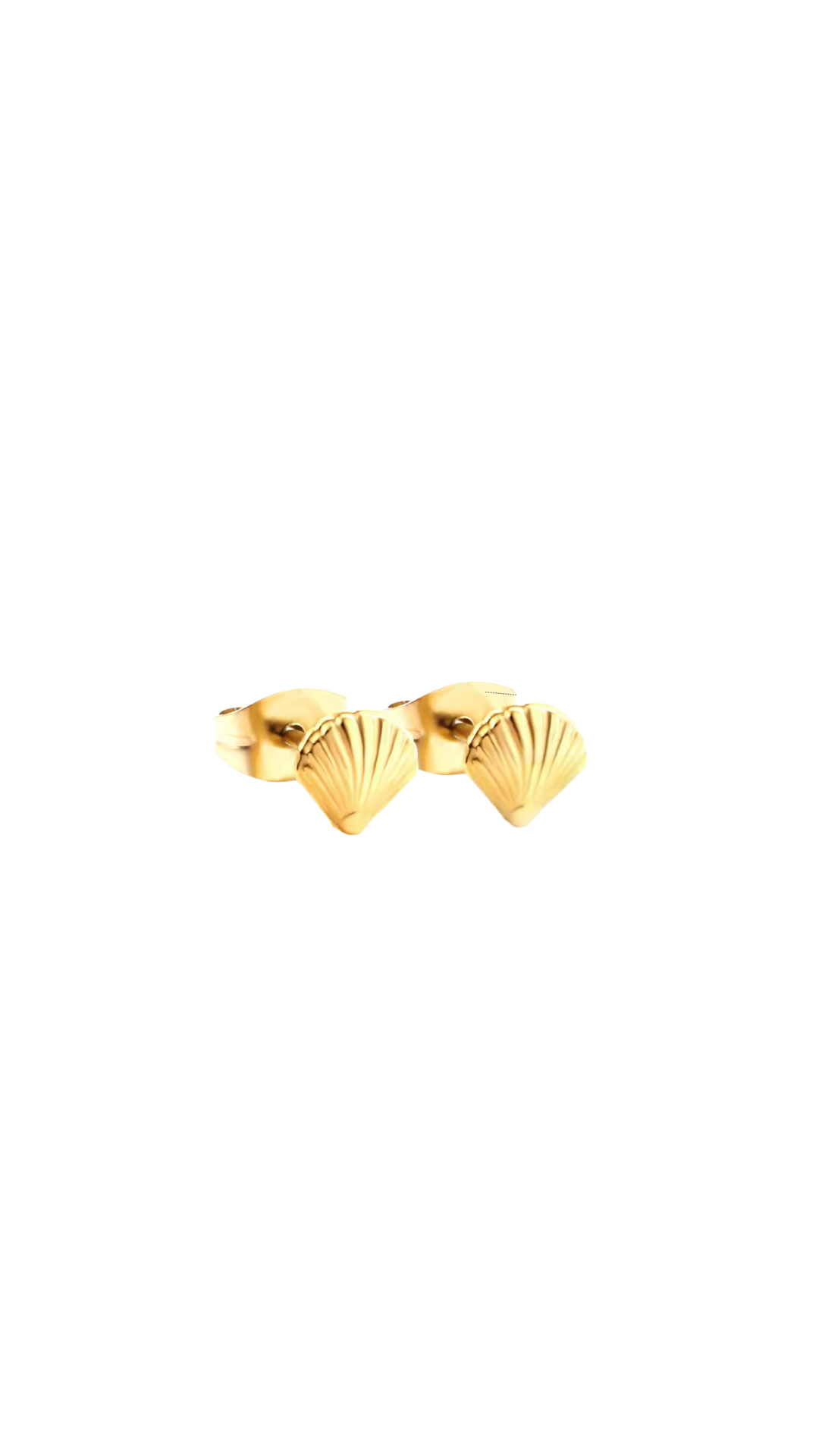 Sea Soul Home Clam Studs Stainless Steel Gold Plated Earrings PVD