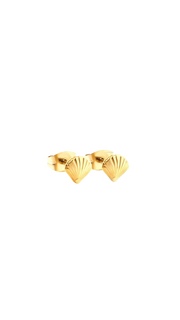 Sea Soul Home Clam Studs Stainless Steel Gold Plated Earrings PVD