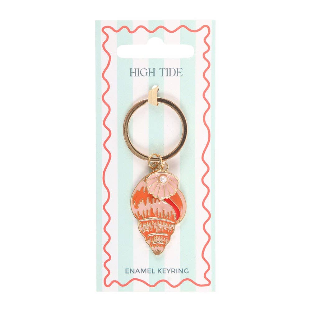 High Tide Shell Gold Keyring Coastal Gift