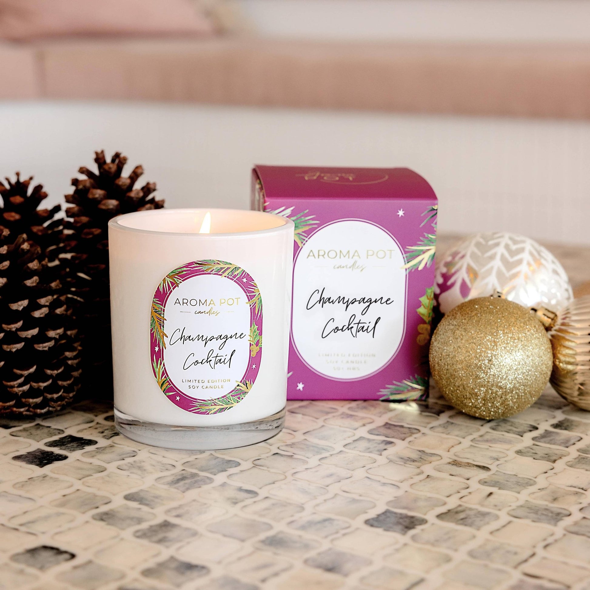 Christmas candle | Champagne Cocktail | 50+hrs - Land to Coast