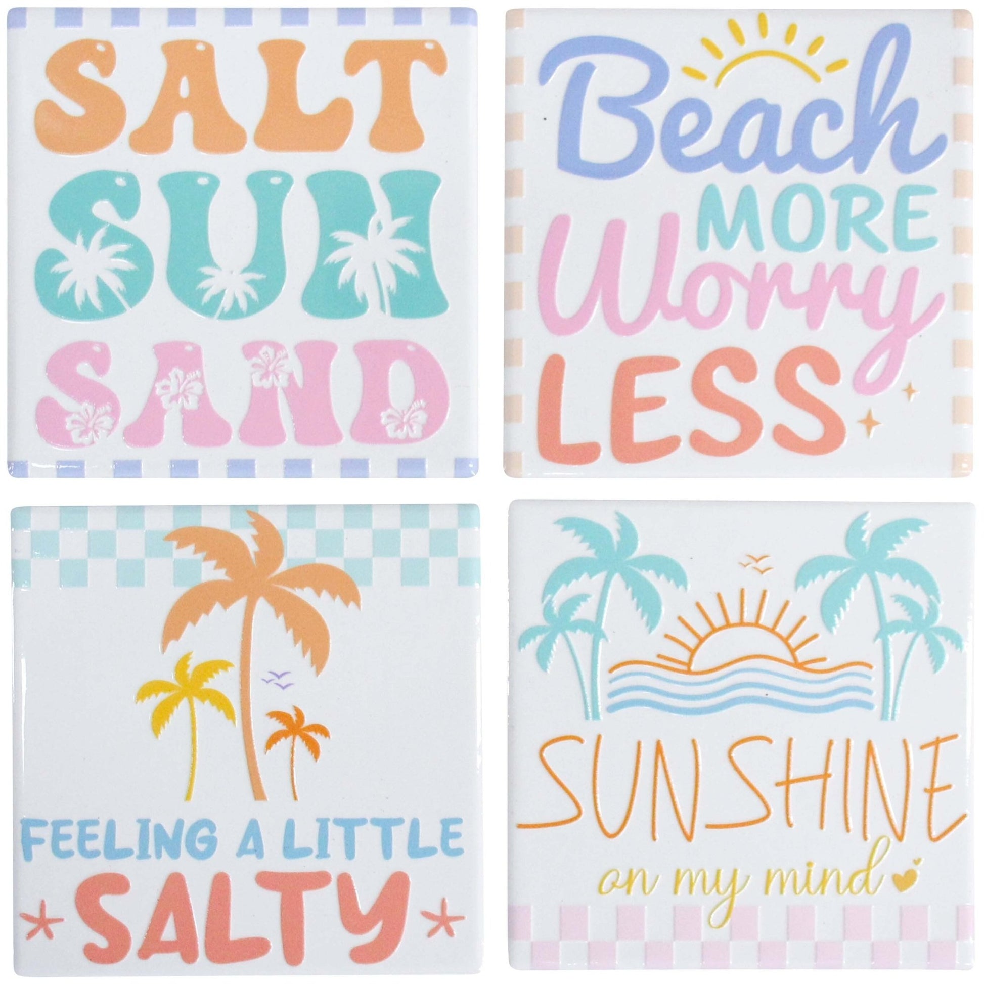 Coasters S/4 Beach Sayings - Land to Coast