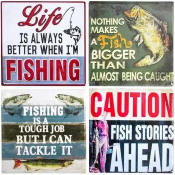 LaVida Ceramic Fishing Coasters S/4 Durable LD9015‑1