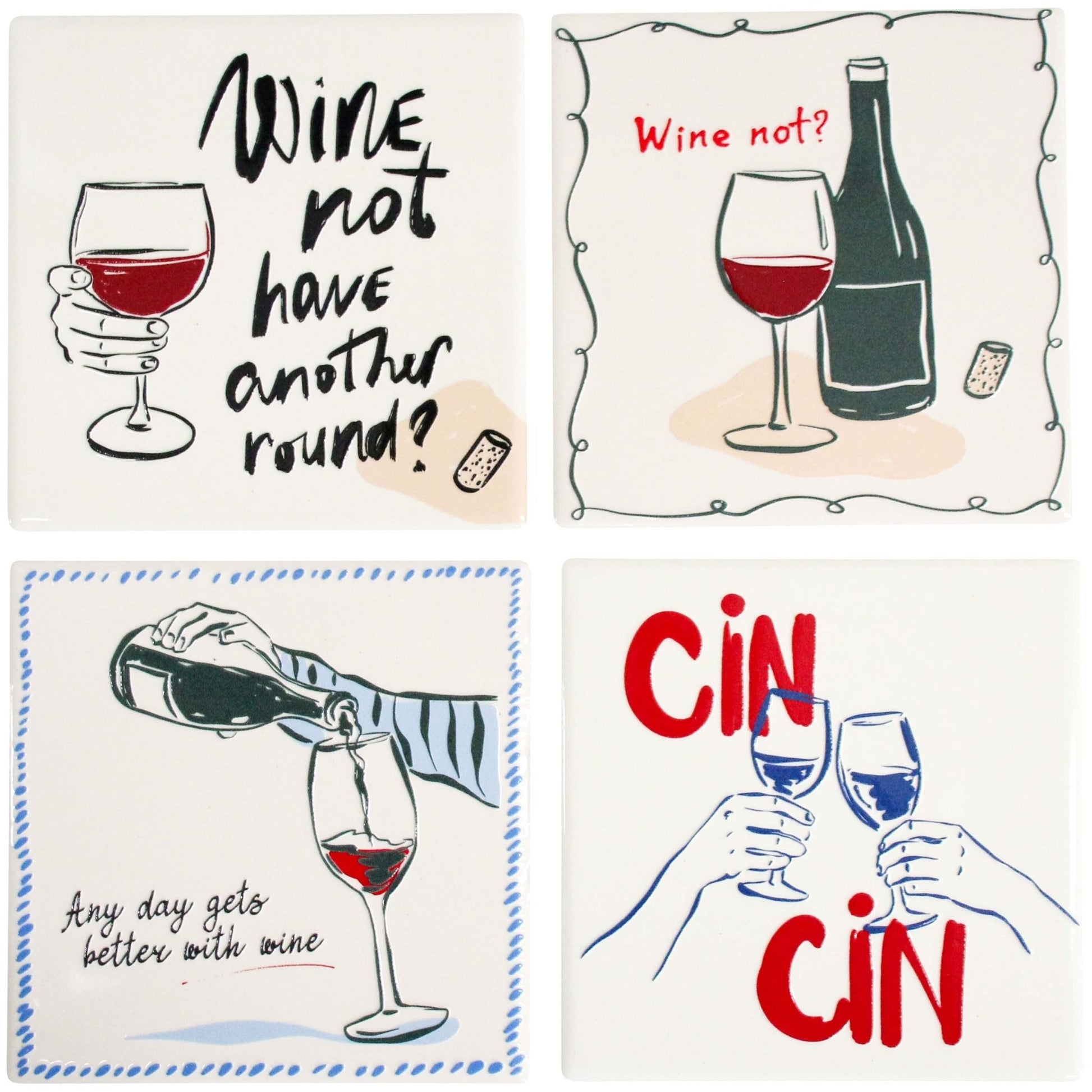 Coasters S/4 Wine Not - Land to Coast