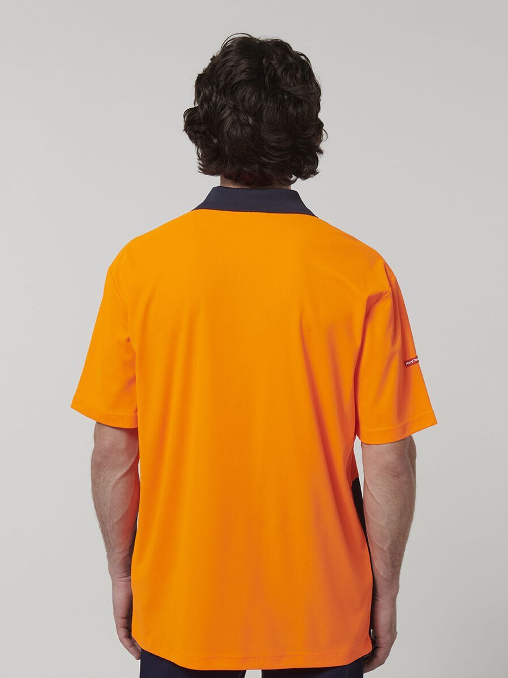 Core Hi Vis Short Sleeve Spliced Work Polo – Orange/Navy Y19616 - Land to Coast