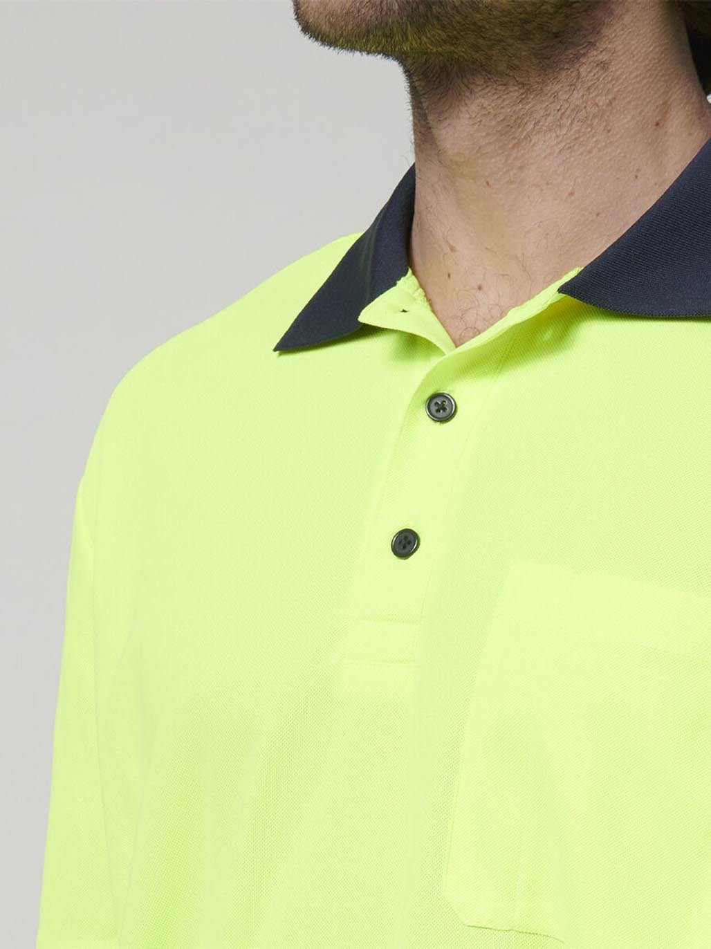 Core Hi Vis Short Sleeve Spliced Work Polo –Yellow/Navy Y19616 - Land to Coast