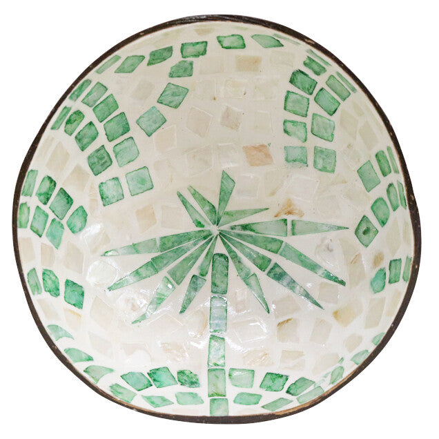 Coco Bowl Palm Deep Green handmade with natural materials Coastal Gift