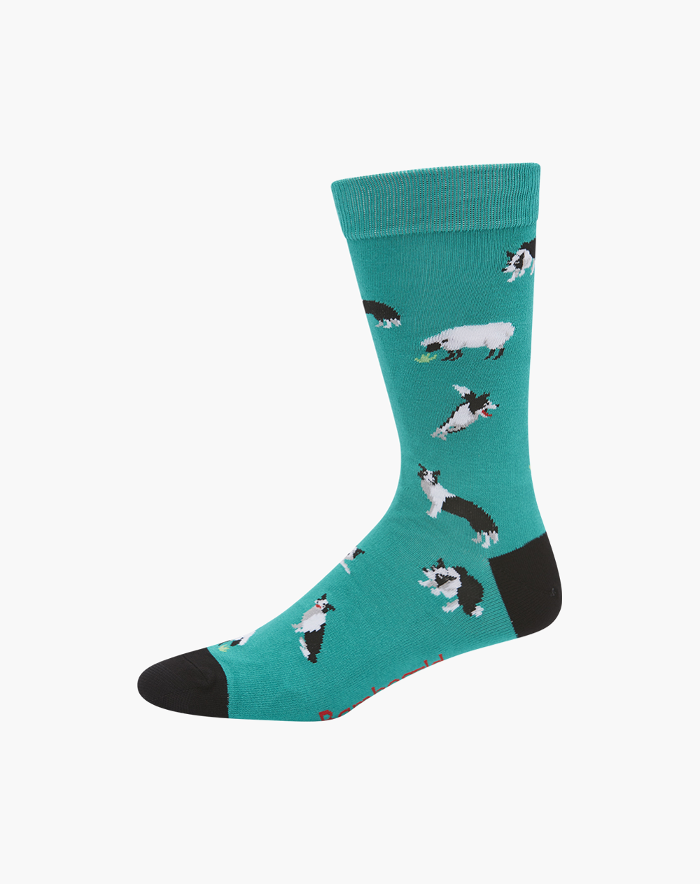 MENS Socks Green BORDER COLLIE BAMBOO SOCK