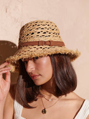 Derby Frayed Summer Straw Hat - Land to Coast