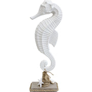 White Seahorse On Stand Coastal Beach  11.5x5x25cm