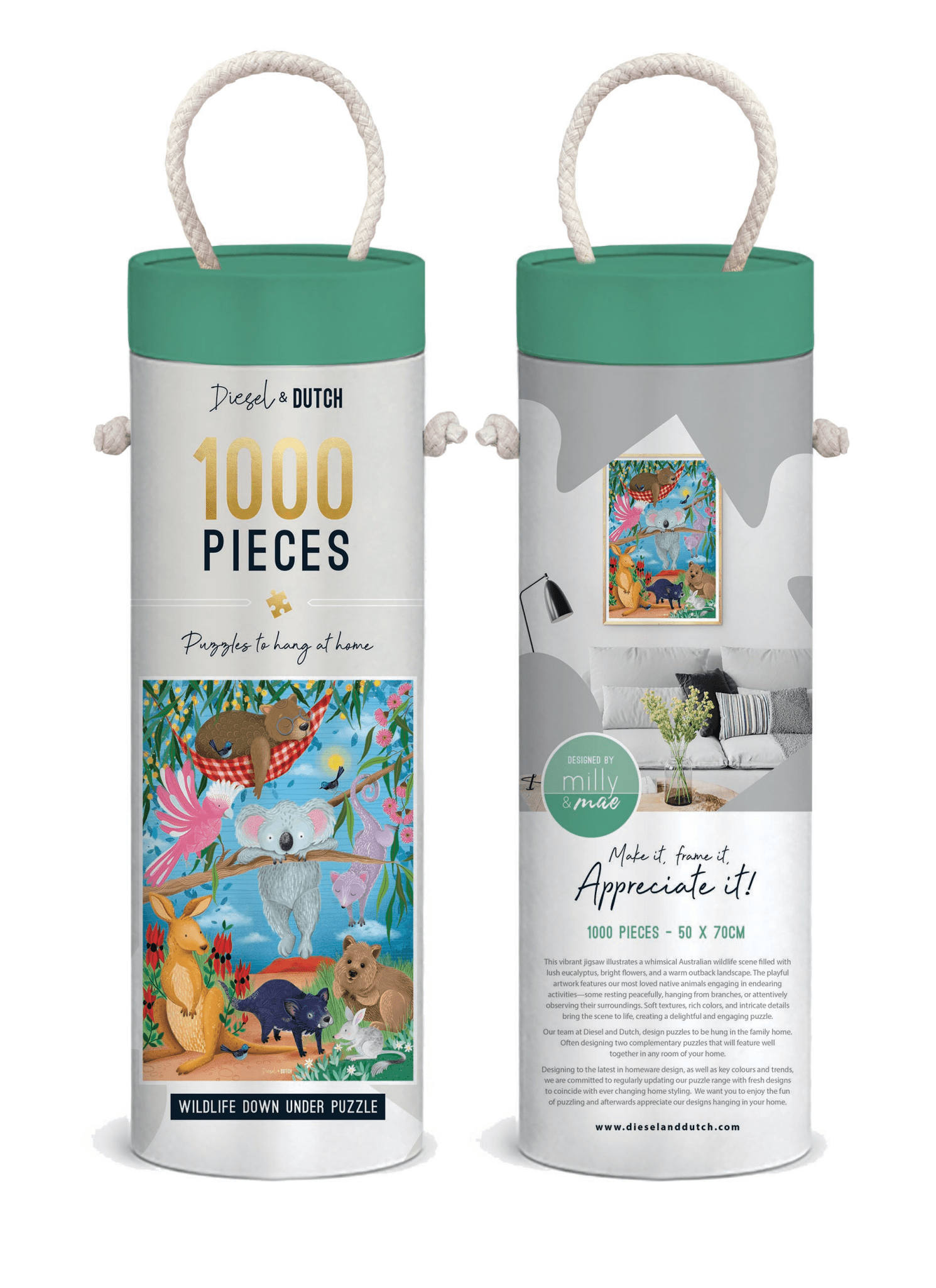 Diesel & Dutch 1000pc Wildlife Down Under Wall Puzzle PUZ054 - Land to Coast