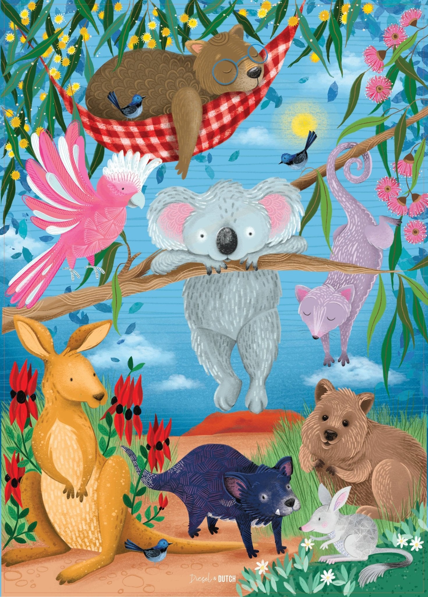 Diesel & Dutch 1000pc Wildlife Down Under Wall Puzzle PUZ054 - Land to Coast