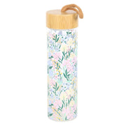 Ditsy Floral Print Glass Water Bottle With Bamboo Lid - Land to Coast