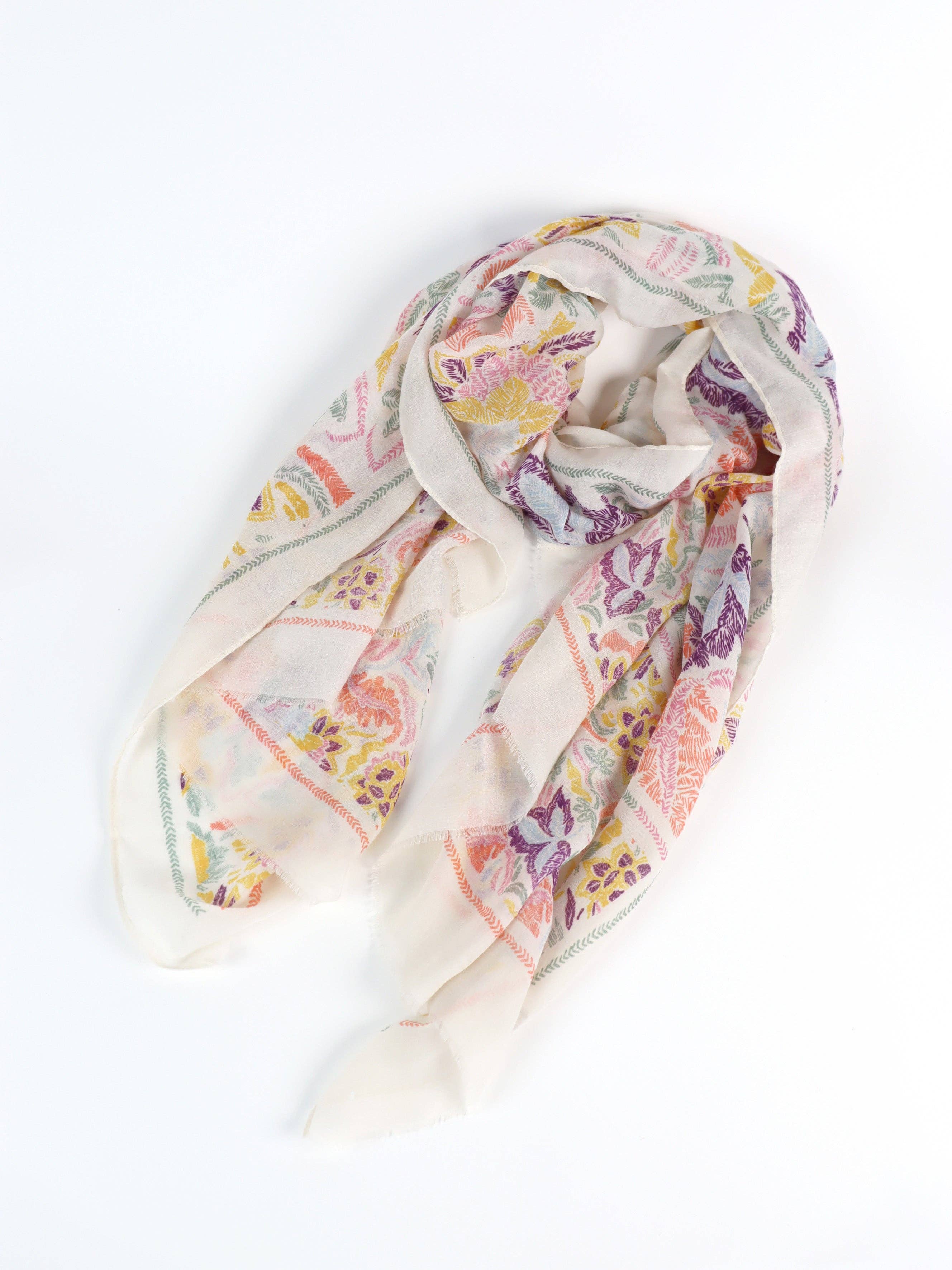 Elara Floral Print Lightweight Scarf