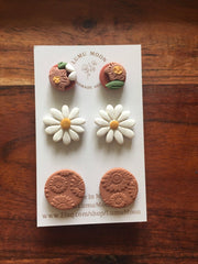 Earthy Floral Stud Pack Earrings - Land to Coast