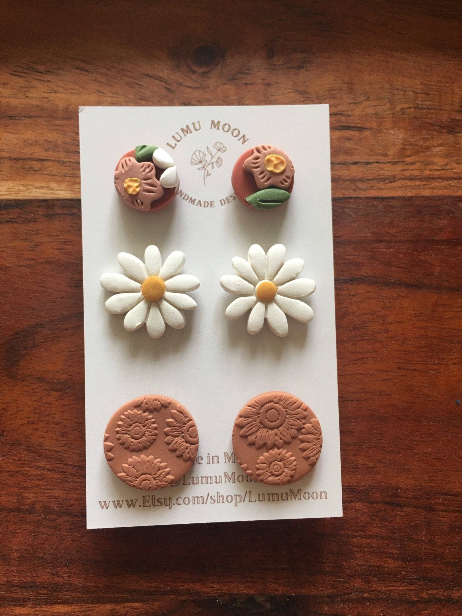 Earthy Floral Stud Pack Earrings - Land to Coast