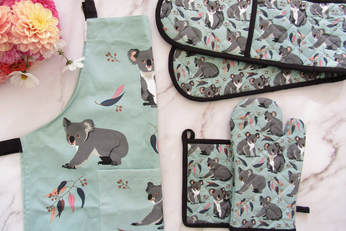 Double Oven Glove - Koalas  Designed in Australia * 100% Cotton