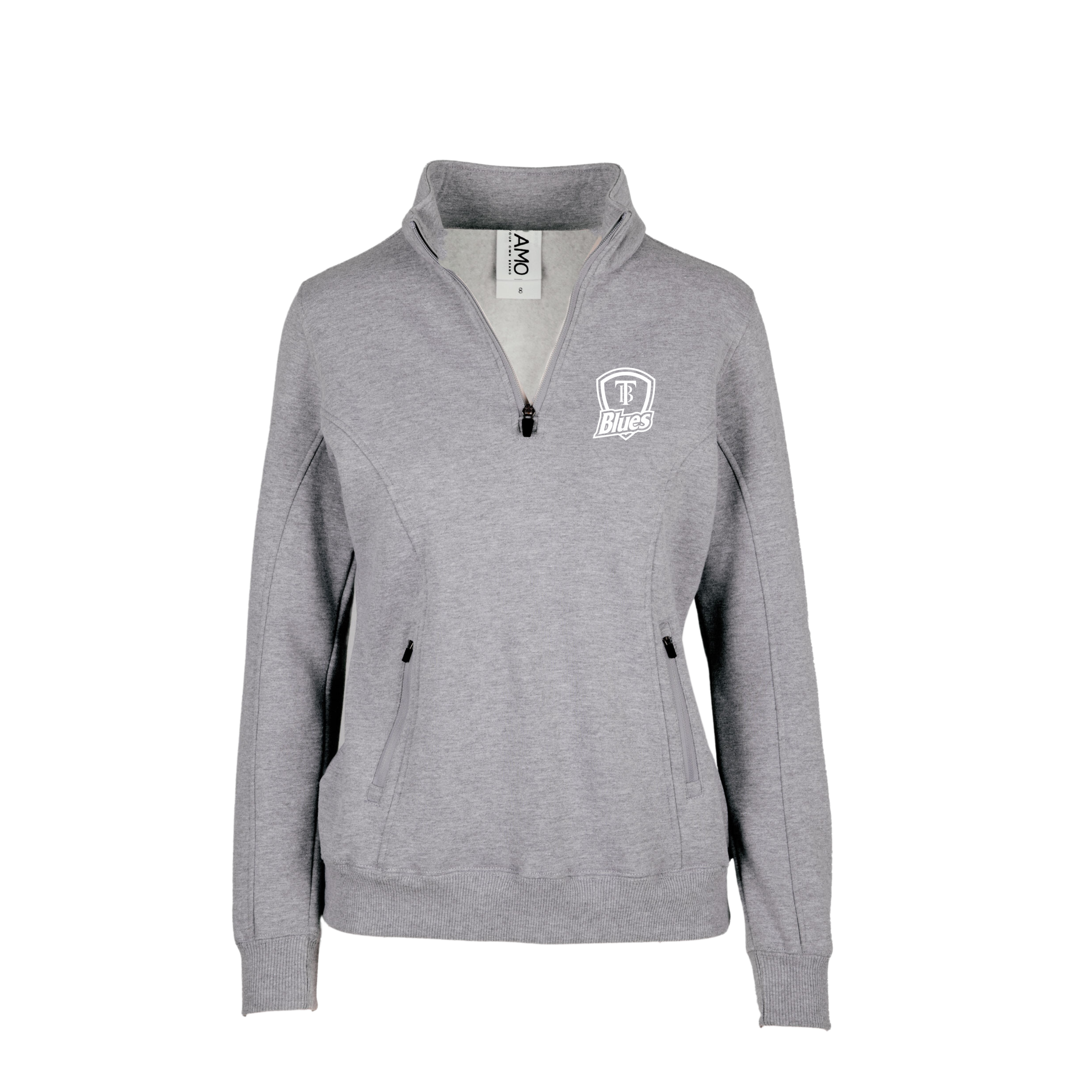 Tumby Bay Blues Ladies Navy Grey Enterprise Half Zip Fleece Logo Embroidered F365LD