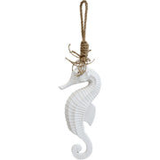 Hanging Seahorse White Coastal Gift 11x5x27cm + hanger