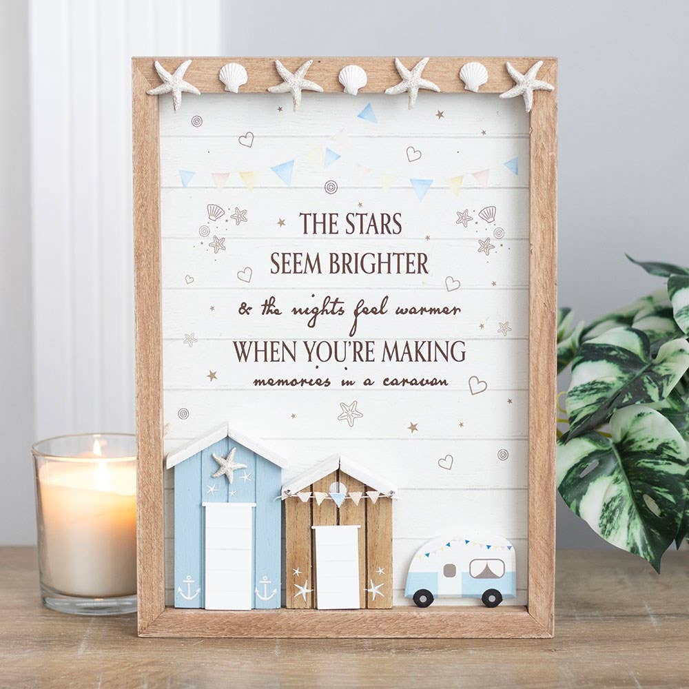 The Stars Seem Brighter 3D Shell Caravan Plaque caravan-themed wall plaque Gift