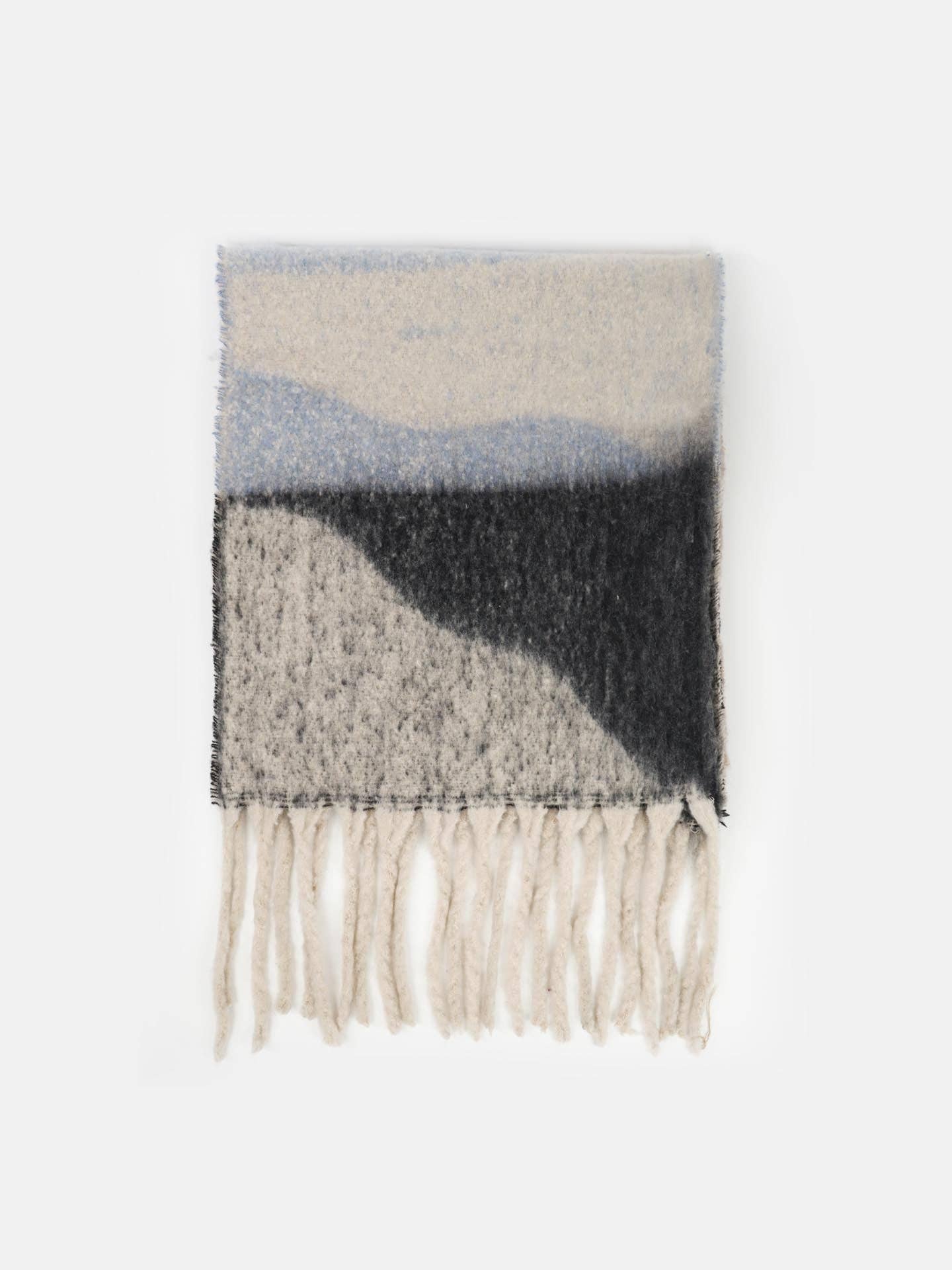 Boston Fluffy Scarf blue & grey tones