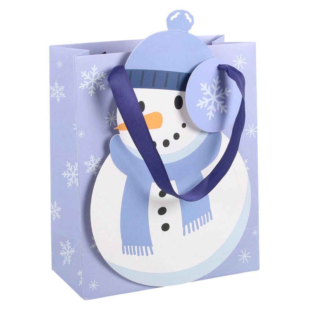 Snowman Shaped Gift Bag Christmas Snow Hang name tag