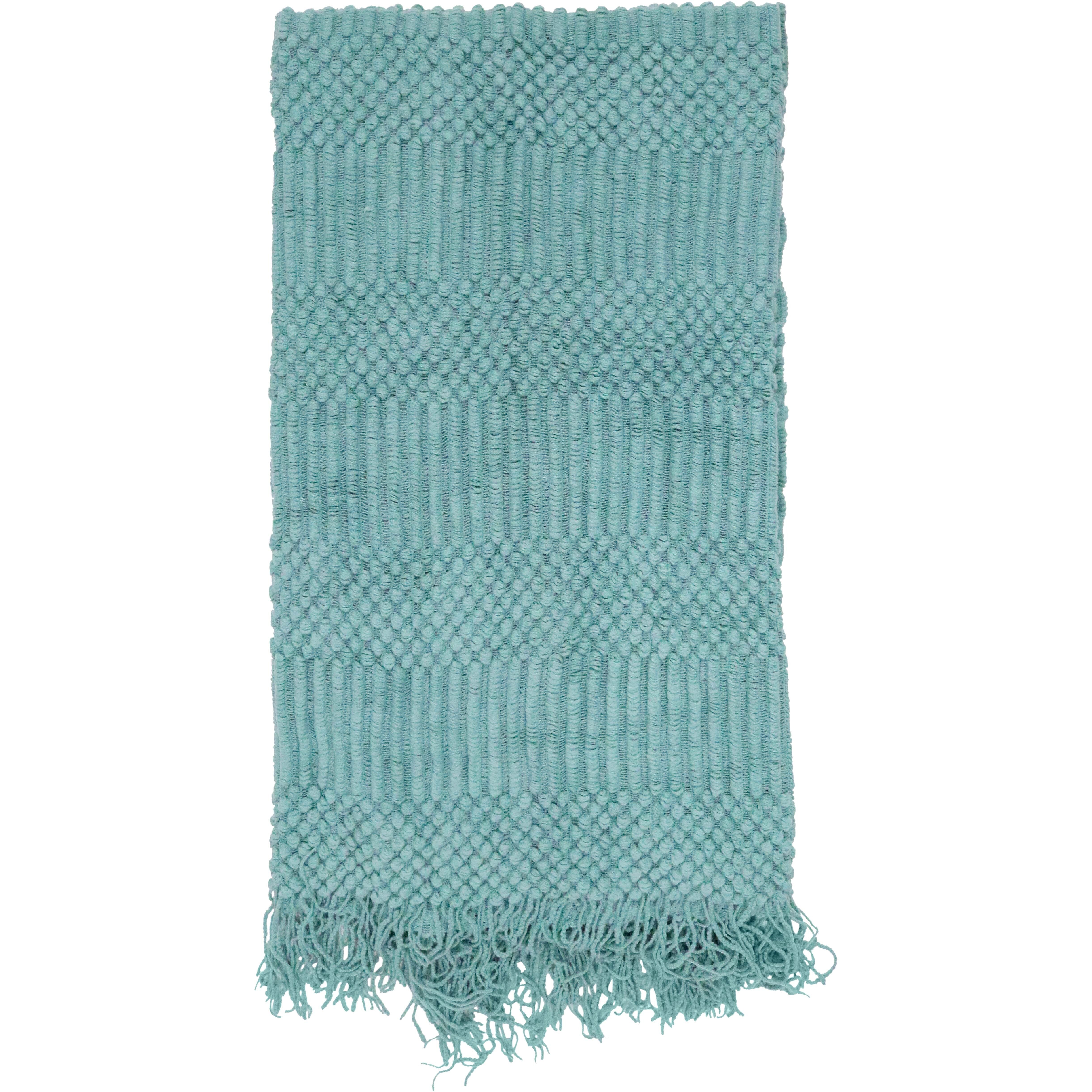 Throw Shell Stone woven texture Rug blue shade blanket 160x140cm
