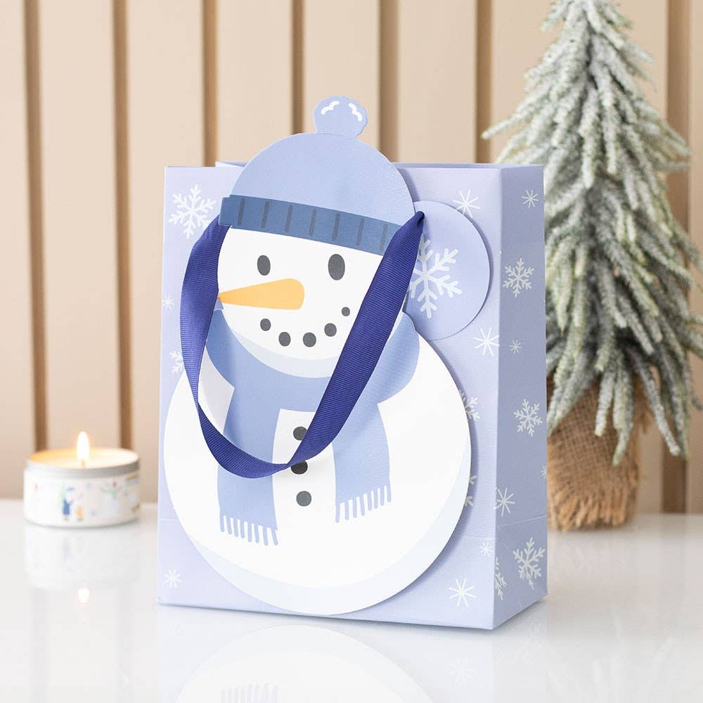 Snowman Shaped Gift Bag Christmas Snow Hang name tag