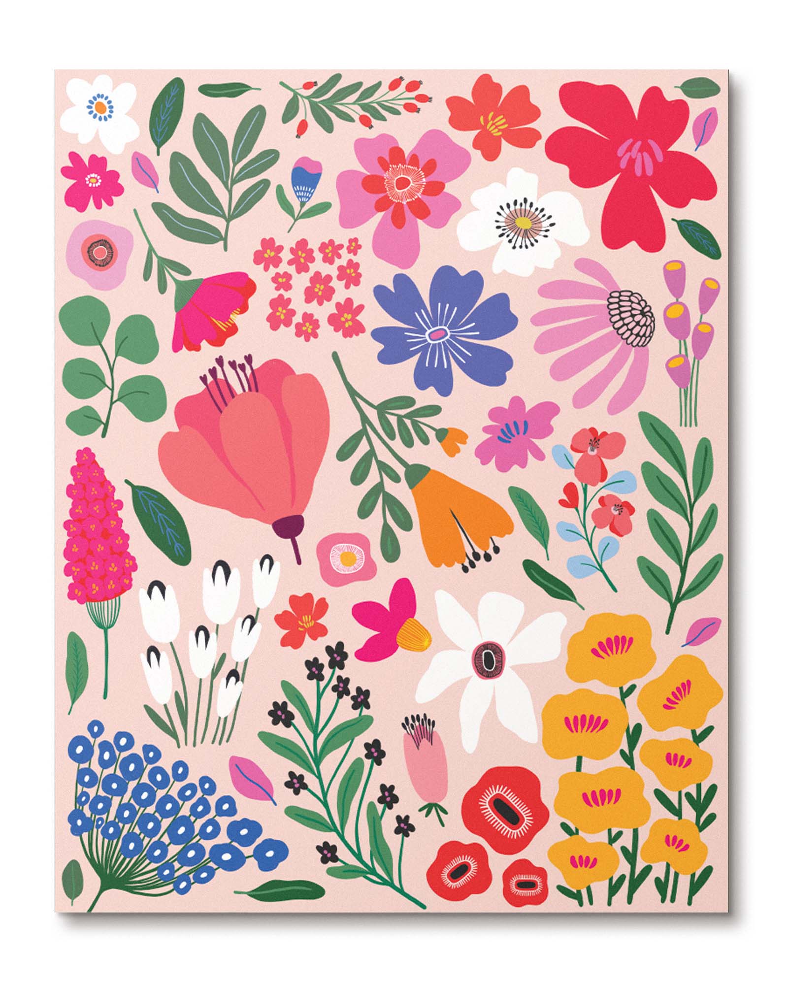 Paint by Numbers - Pressed Flowers 1 x Canvas 1 x Set of Paints 1 x Brush 1 x Set