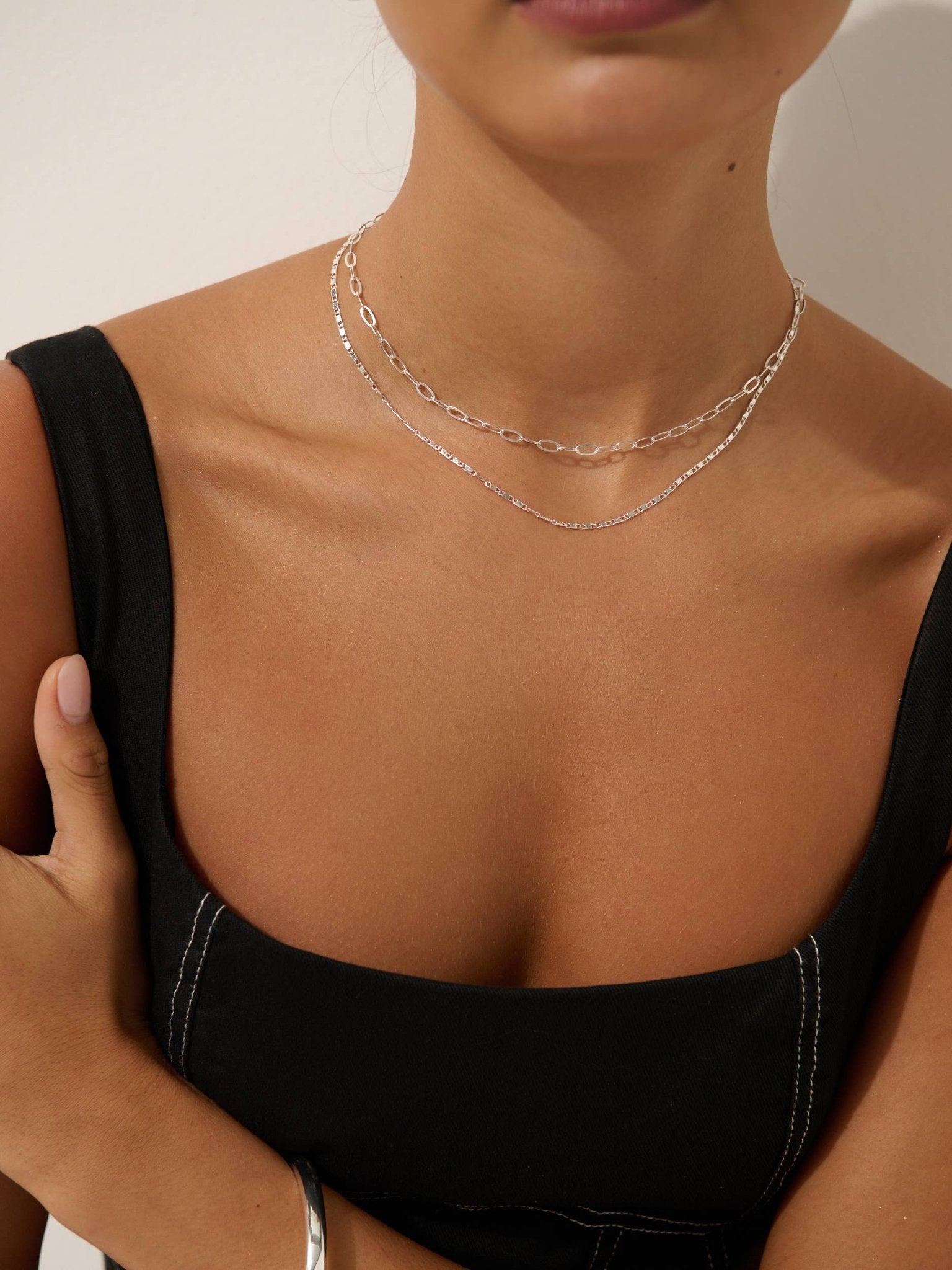Fine Layered Sterling Silver Plated Necklace - Land to Coast