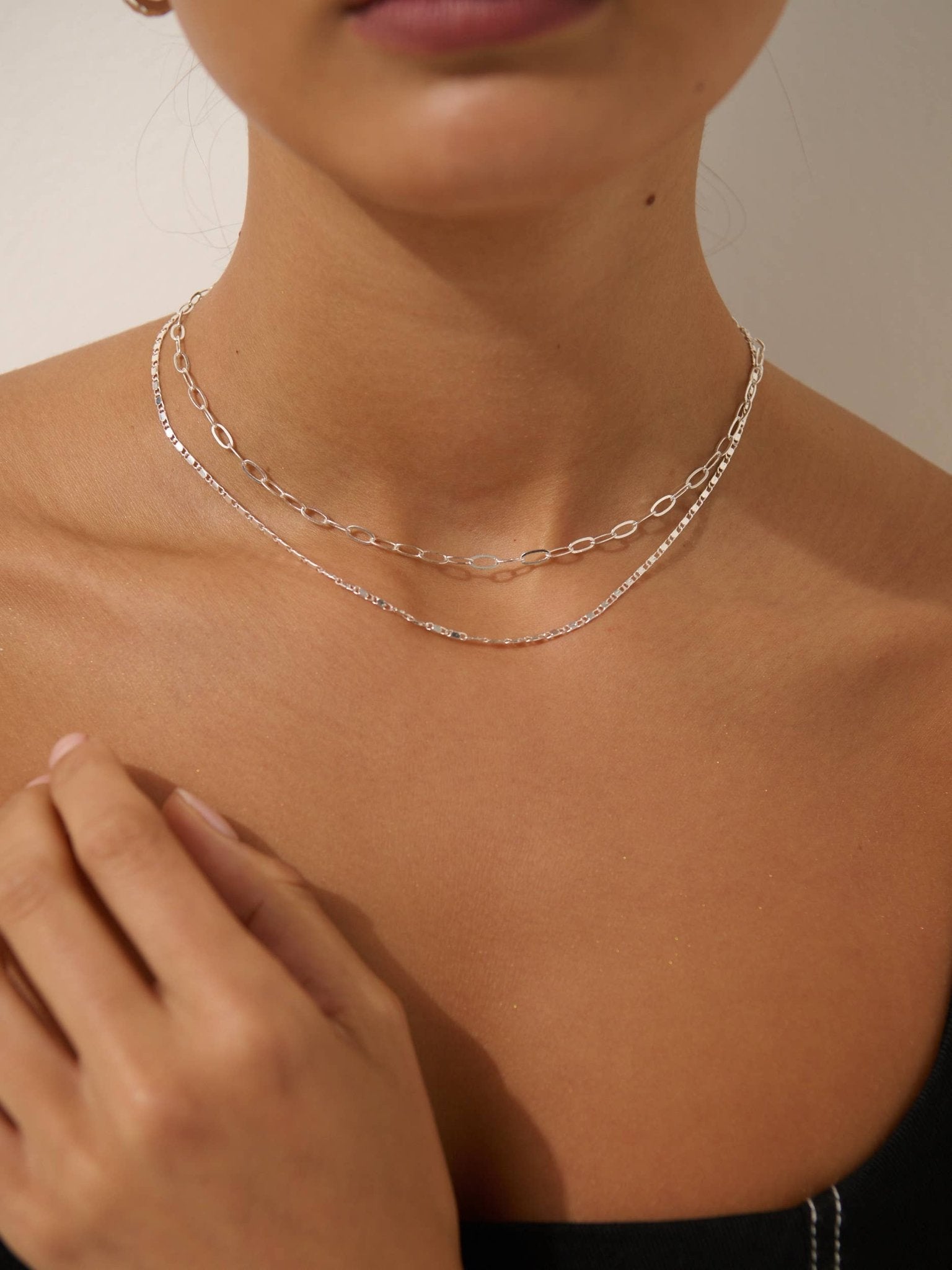 Fine Layered Sterling Silver Plated Necklace - Land to Coast