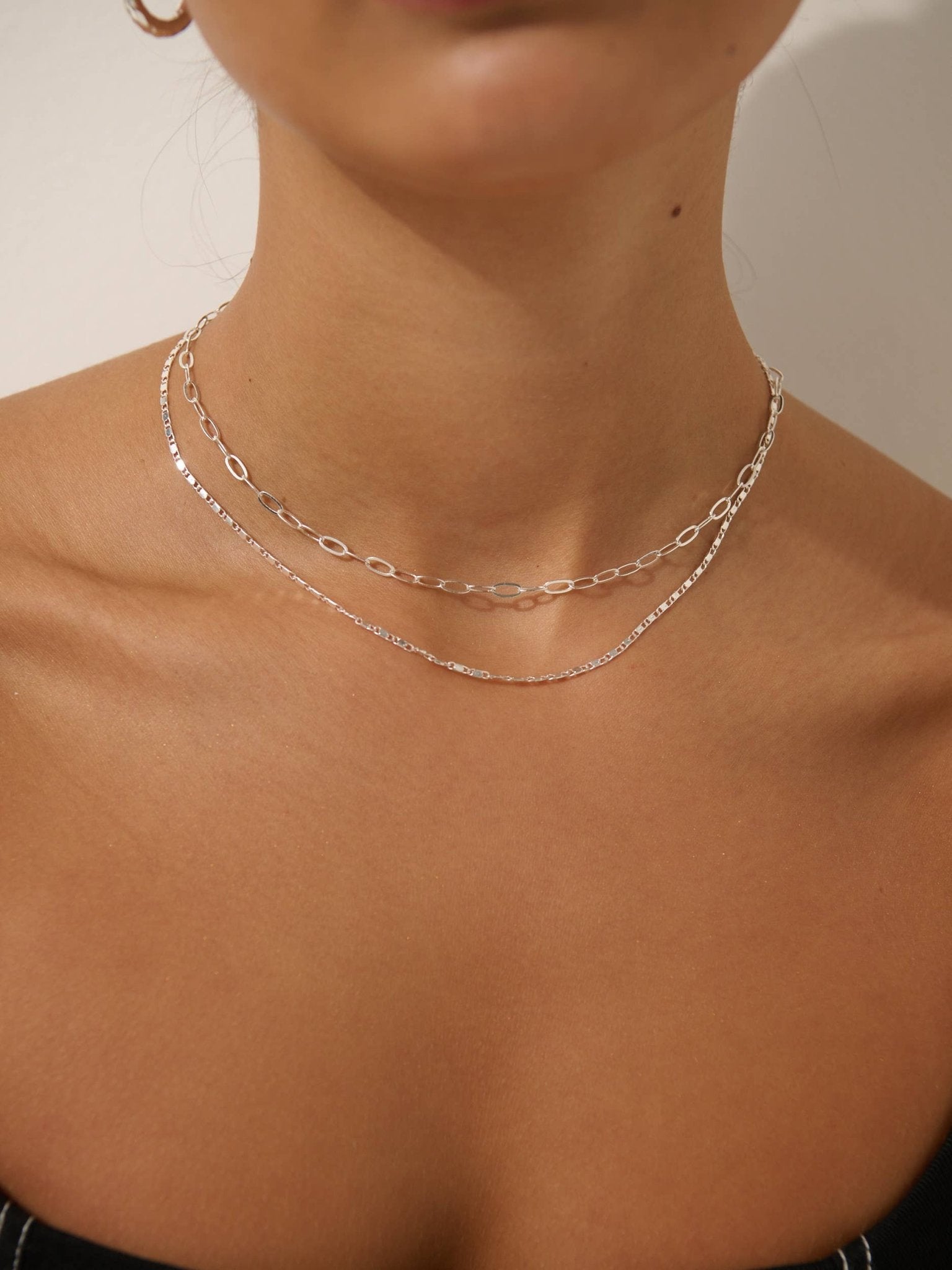 Fine Layered Sterling Silver Plated Necklace - Land to Coast