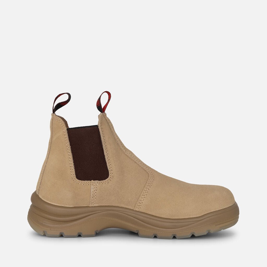 Flinders Suede Steel Cap Gusset Work Boots Sand K25180 - Land to Coast