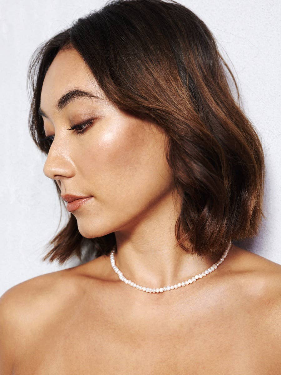 Freshwater Pearl Gold Plated Choker - Land to Coast