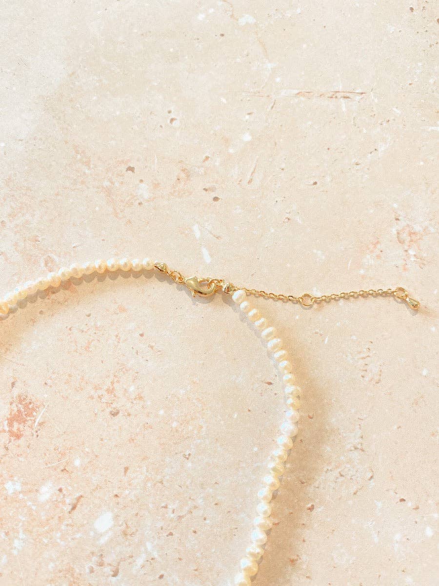 Freshwater Pearl Gold Plated Choker - Land to Coast
