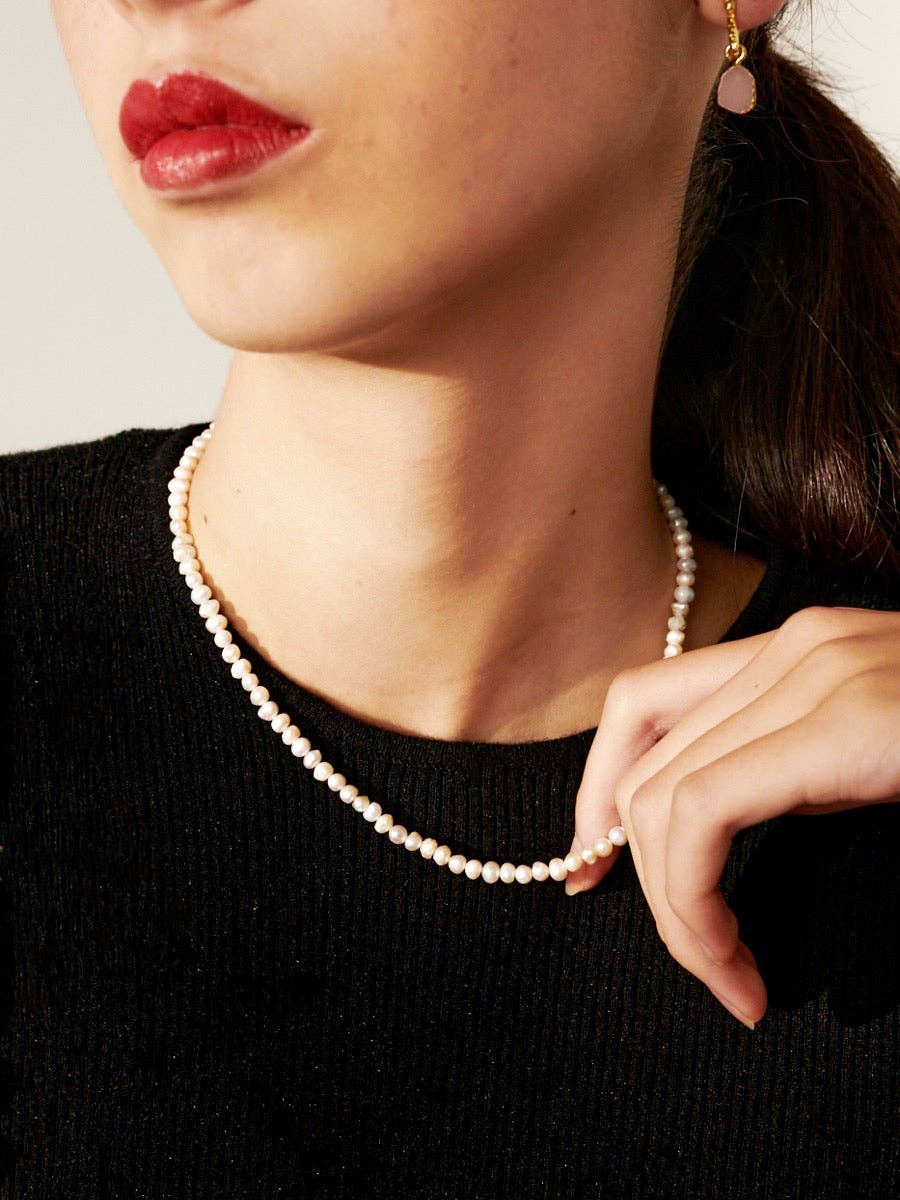 Freshwater Pearl Gold Plated Choker - Land to Coast