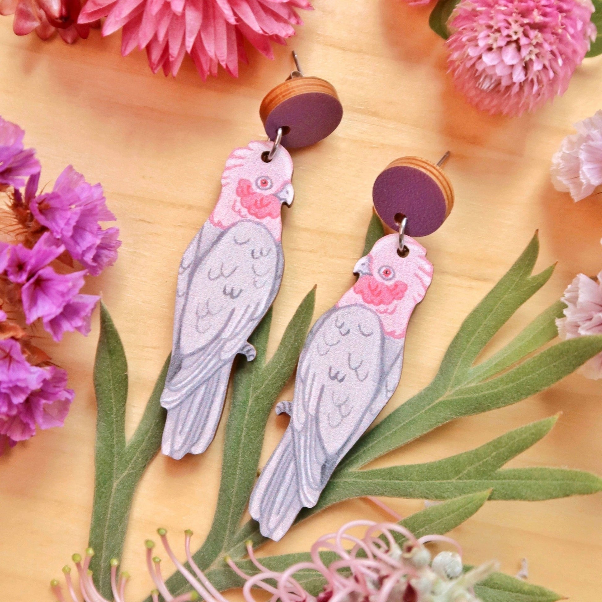 Galah Australian Bird Earrings - Land to Coast