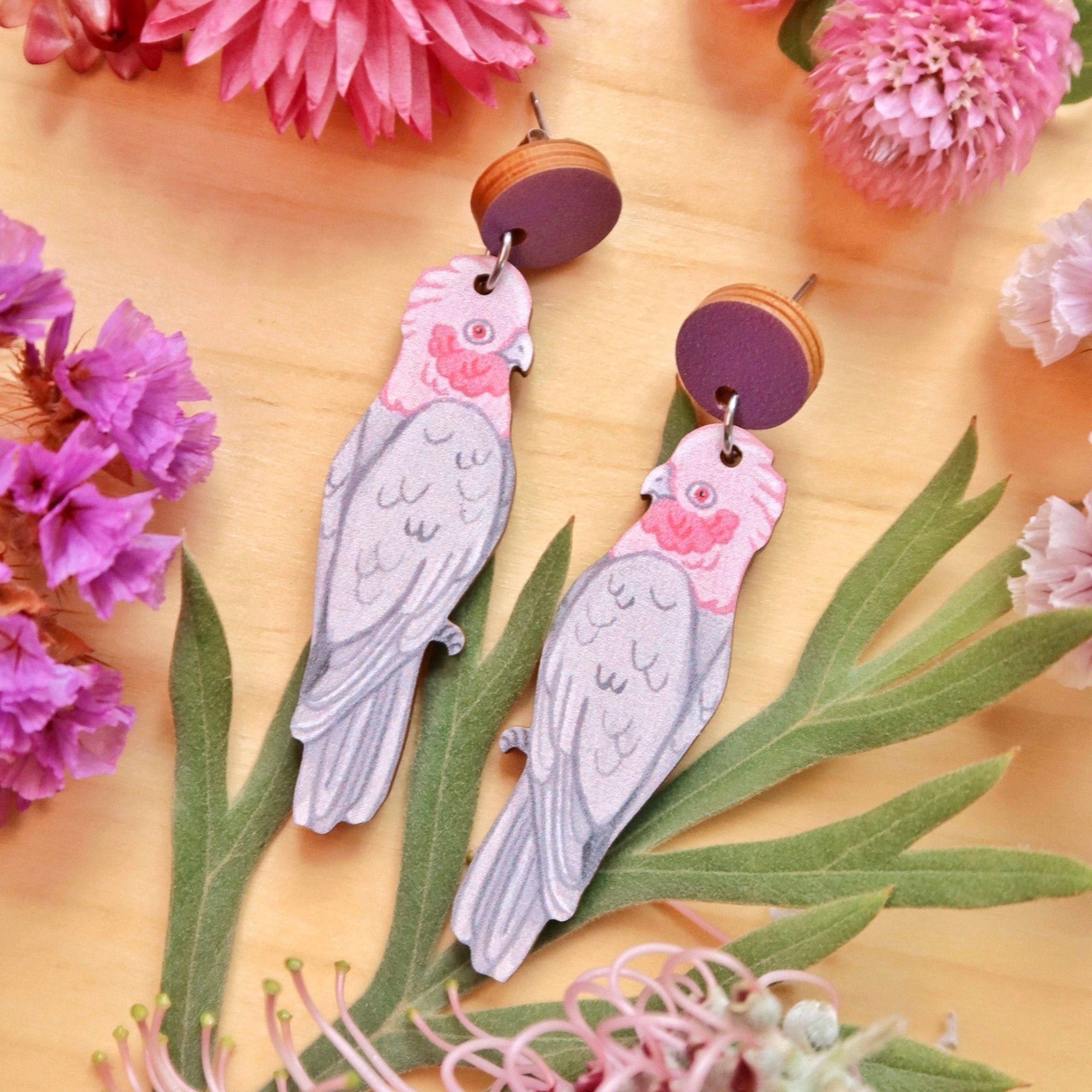 Galah Australian Bird Earrings - Land to Coast