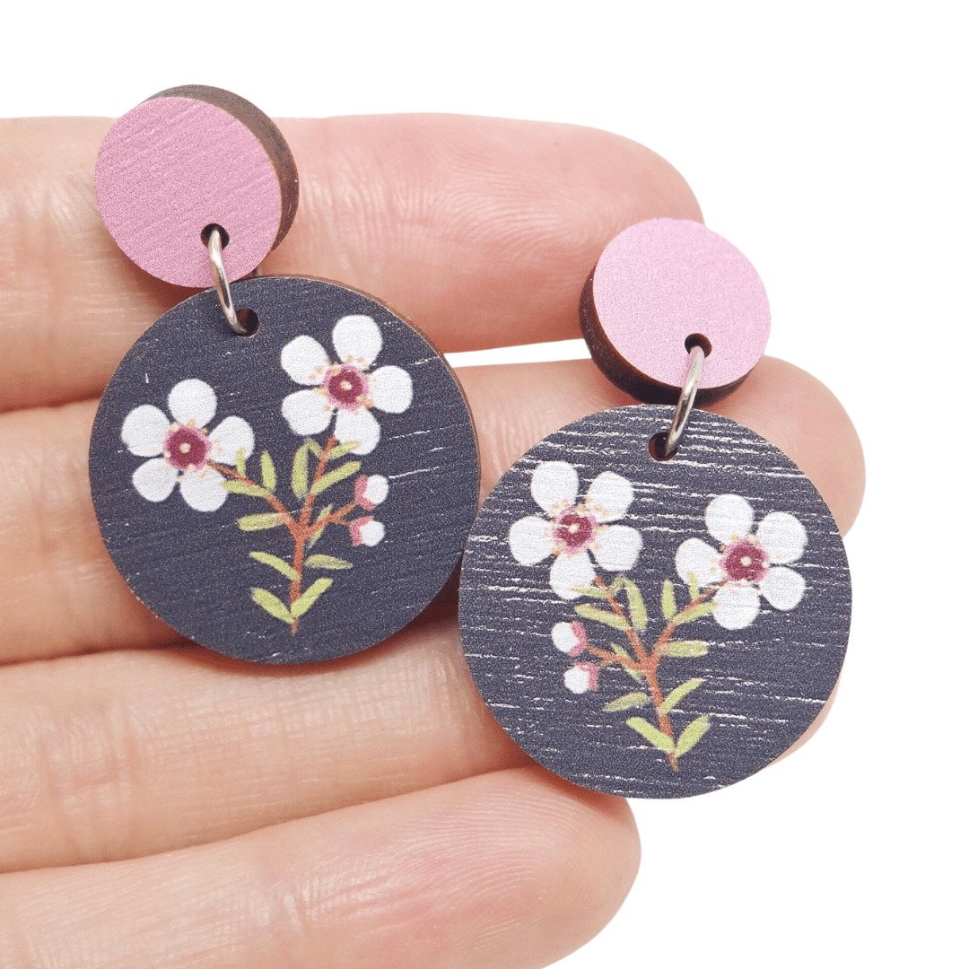 Geraldton Wax Australian Wildflower Earrings - Land to Coast